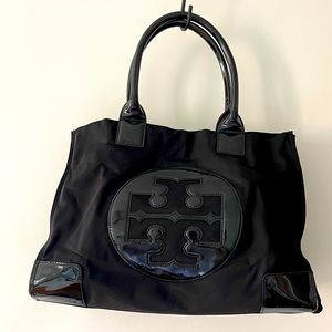 Tory Burch black large tote bag